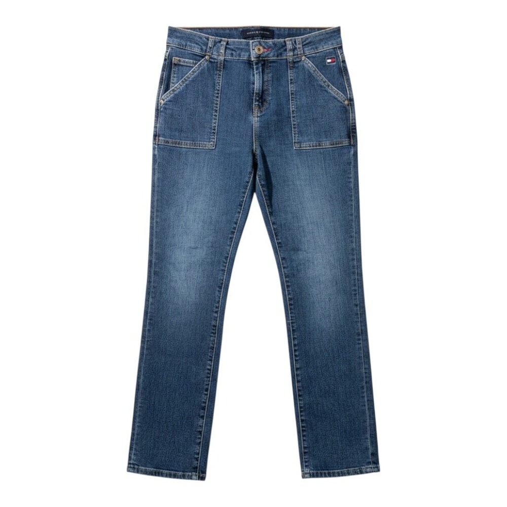 TOMMY HILFIGER Raleigh Straight Leg Jeans Blue Denim Utility Pocket Jeans Size 2